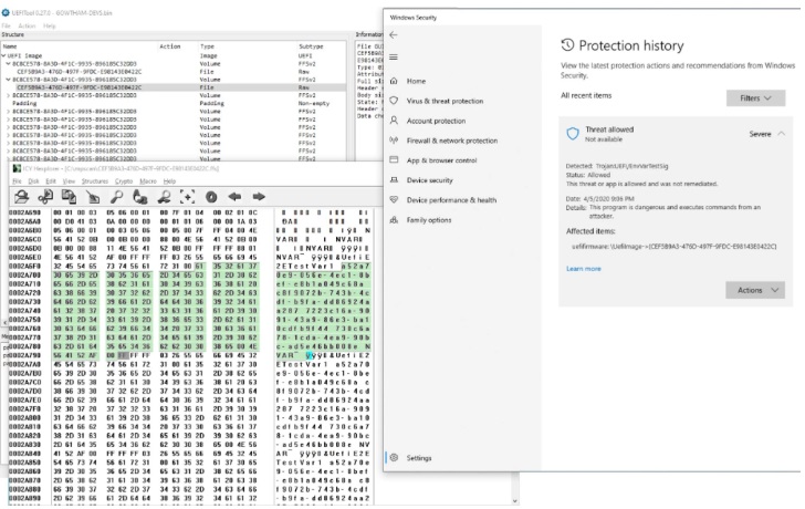 微软Win10 Defender杀毒软件增加UEFI扫