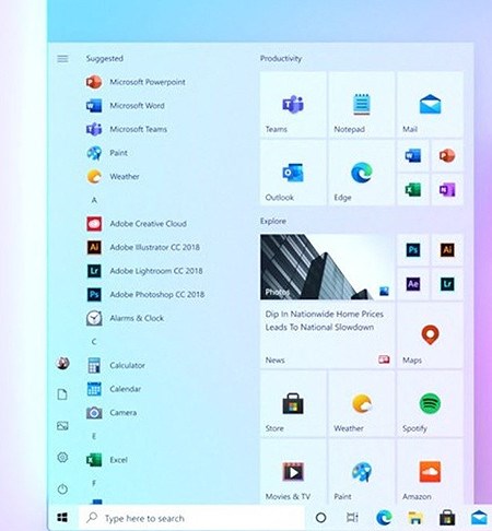 微软曝光下一代Win10开始菜单