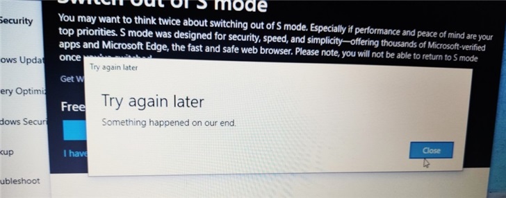Surface Laptop用户遭遇Win10 S模式无