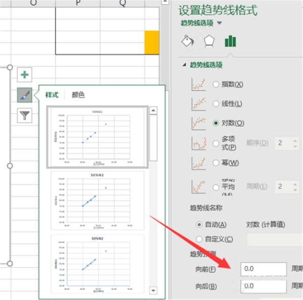 Excel怎样延长趋势线