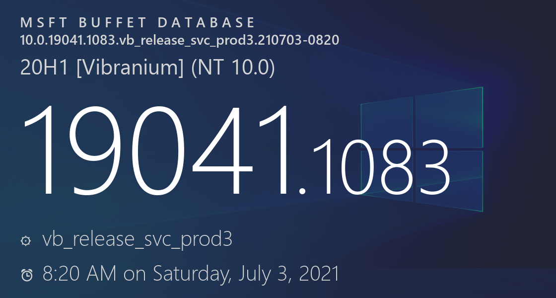 微软Win10 7月累积更新补丁KB5004945来