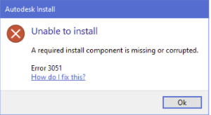 安装AutoCAD时显示所需的安装组件丢失