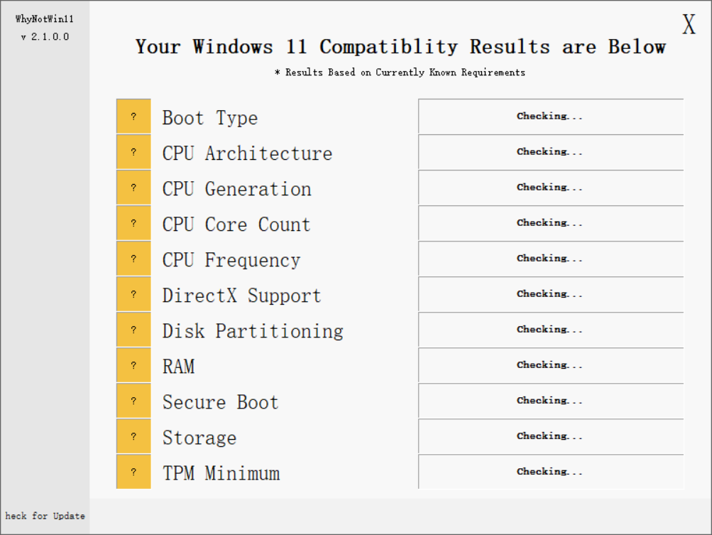 WhyNotWin11(Win11硬件配置检测工具)下