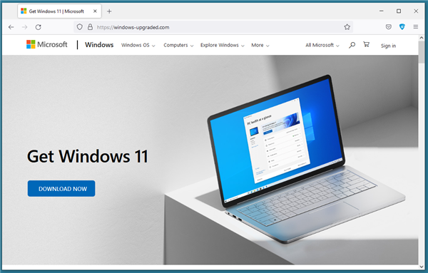 当心Windows 11升级假冒网站