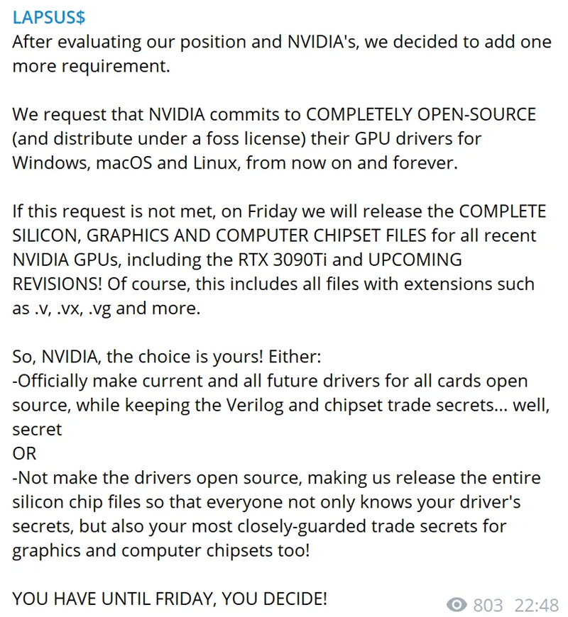 NVIDIA数据被盗？！