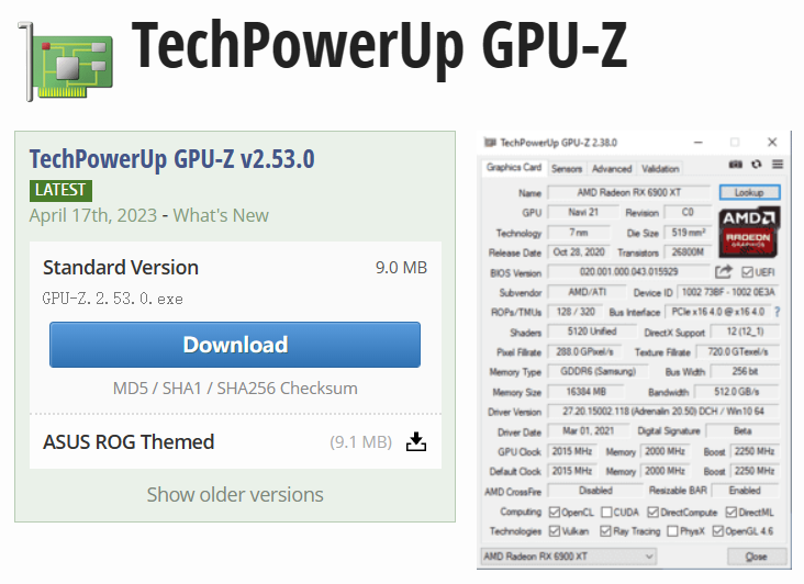 GPU-Z V2.53.0 版本更新，支持 RTX 407