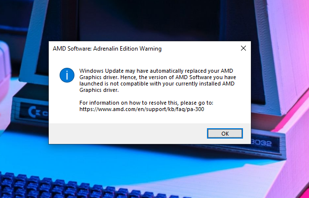 Win11安装旧版 AMD 显卡驱动导致不兼容