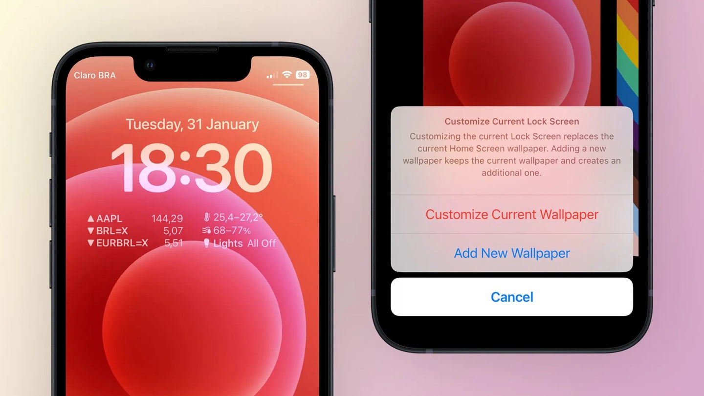 苹果 iOS 16.3 允许 iPhone 用户在经典壁纸上自定义锁屏