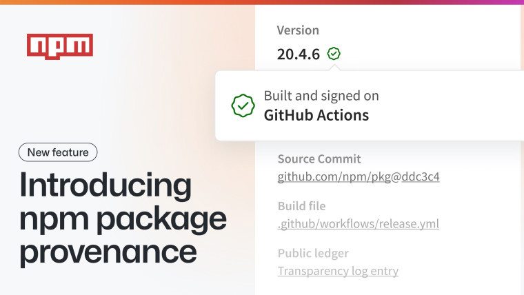 GitHub Actions 使用新的图标来标记 npm 包，可验证溯源